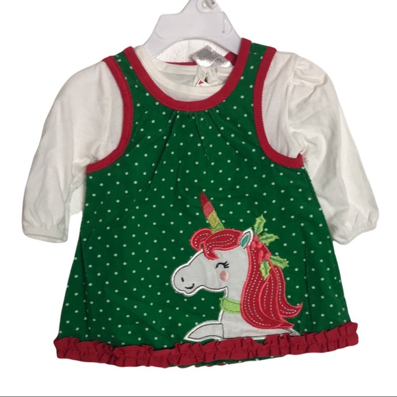 NWT Green Unicorn Jumper & Cream Long-Sleeve Top - Picture 15 of 16